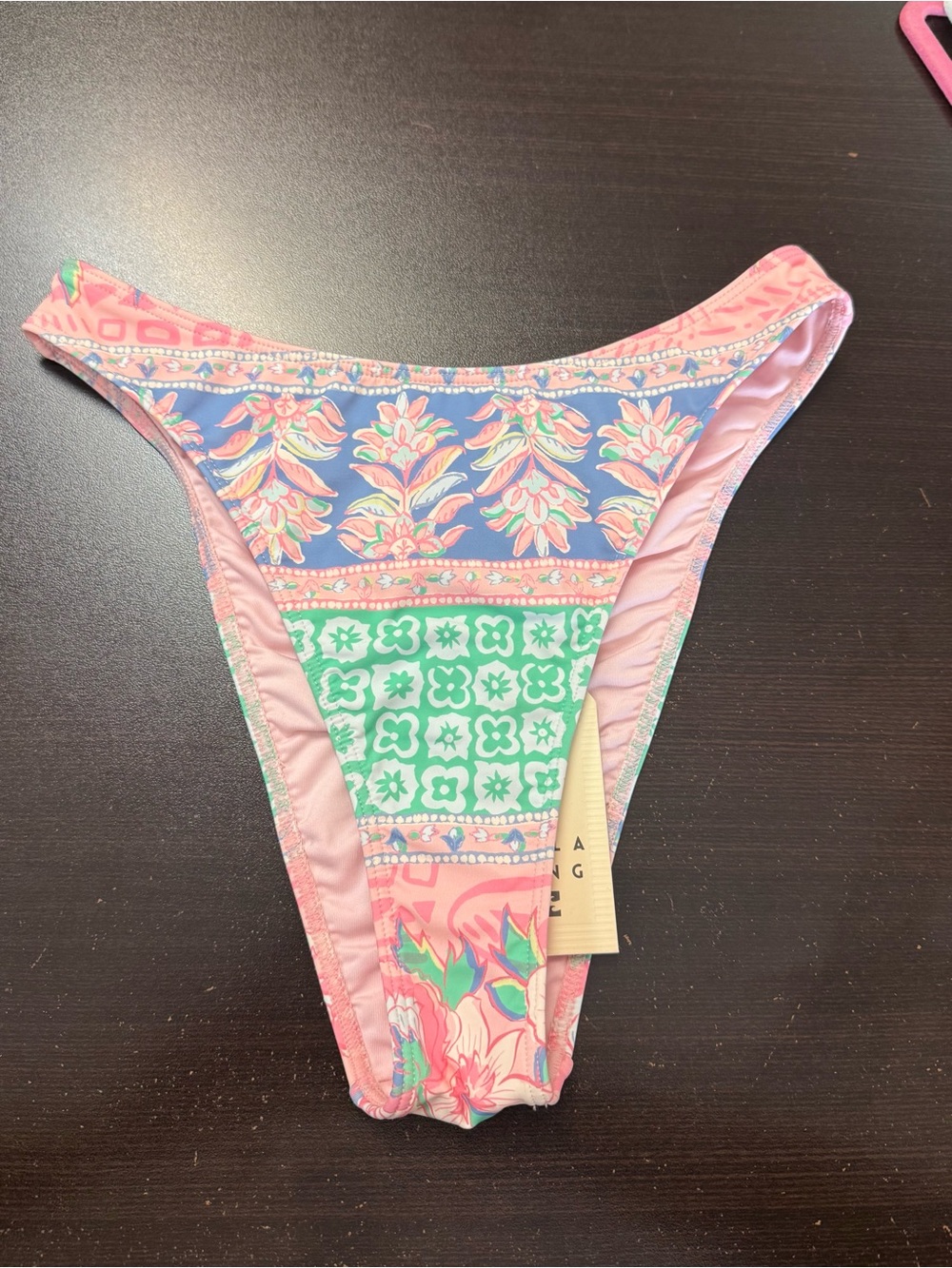 Billabong Pink Floral & Mint Patterned Bikini Bottoms